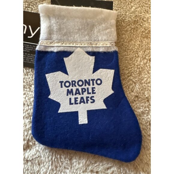 Toronto Maple Leafs NHL Mini Christmas Stocking Blue & White Fleece 6" Hockey - Picture 3 of 6